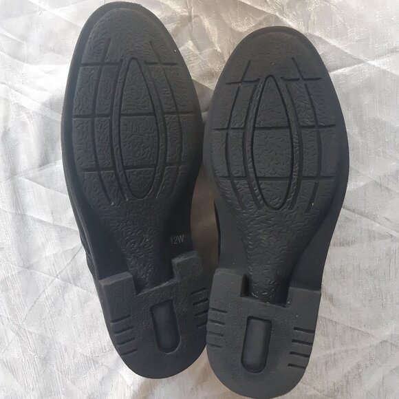 Benchmark SZ 12W Men's Derby Shoes Black Leather, Rubber Sole - Picture 5 of 10